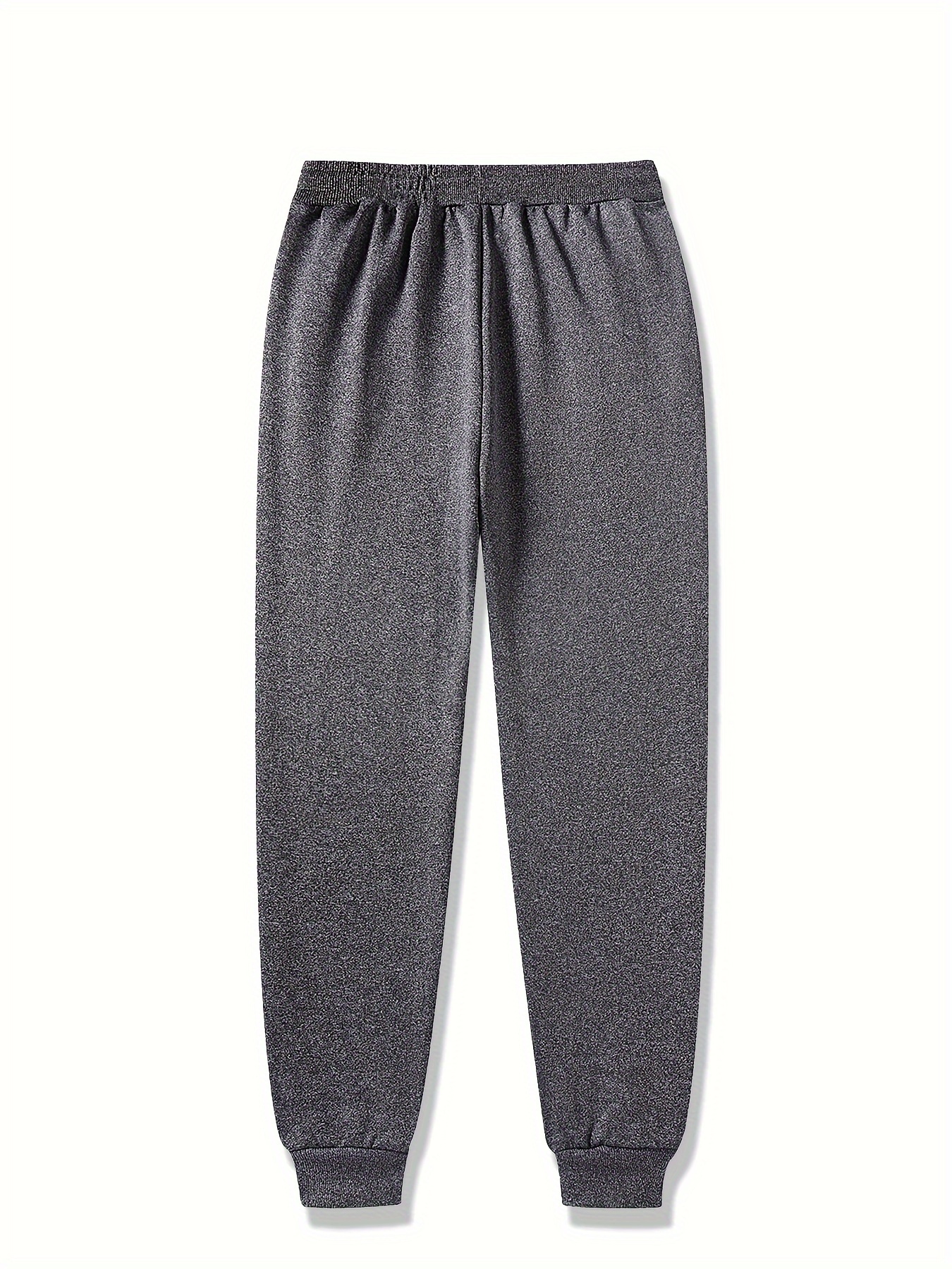 Sportbroek voor dames, effen joggingbroek, pluche, gevoerde sweatpants, dikkere