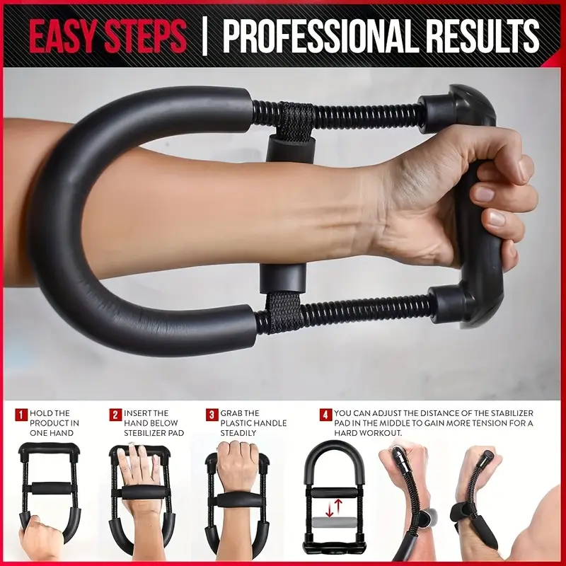 adjustable wrist forearm strength trainer stainless strengthener with adjustable straps for home workouts black grip strength workouts feature stainless steel construction grip strength trainer Product details 0