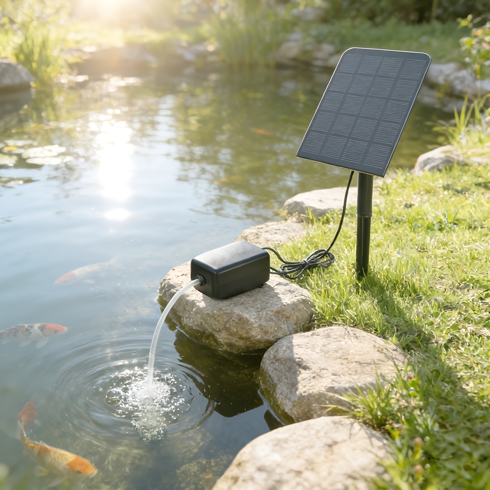 1  solar powered aeration pump with hose air stone and   small accessories 300cm wire portable oxygen pump   aerates      
