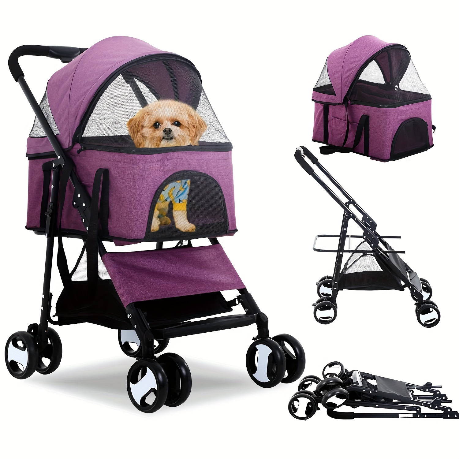 dog stroller pet cat premium 3 in 1 multifunction jogger - Temu