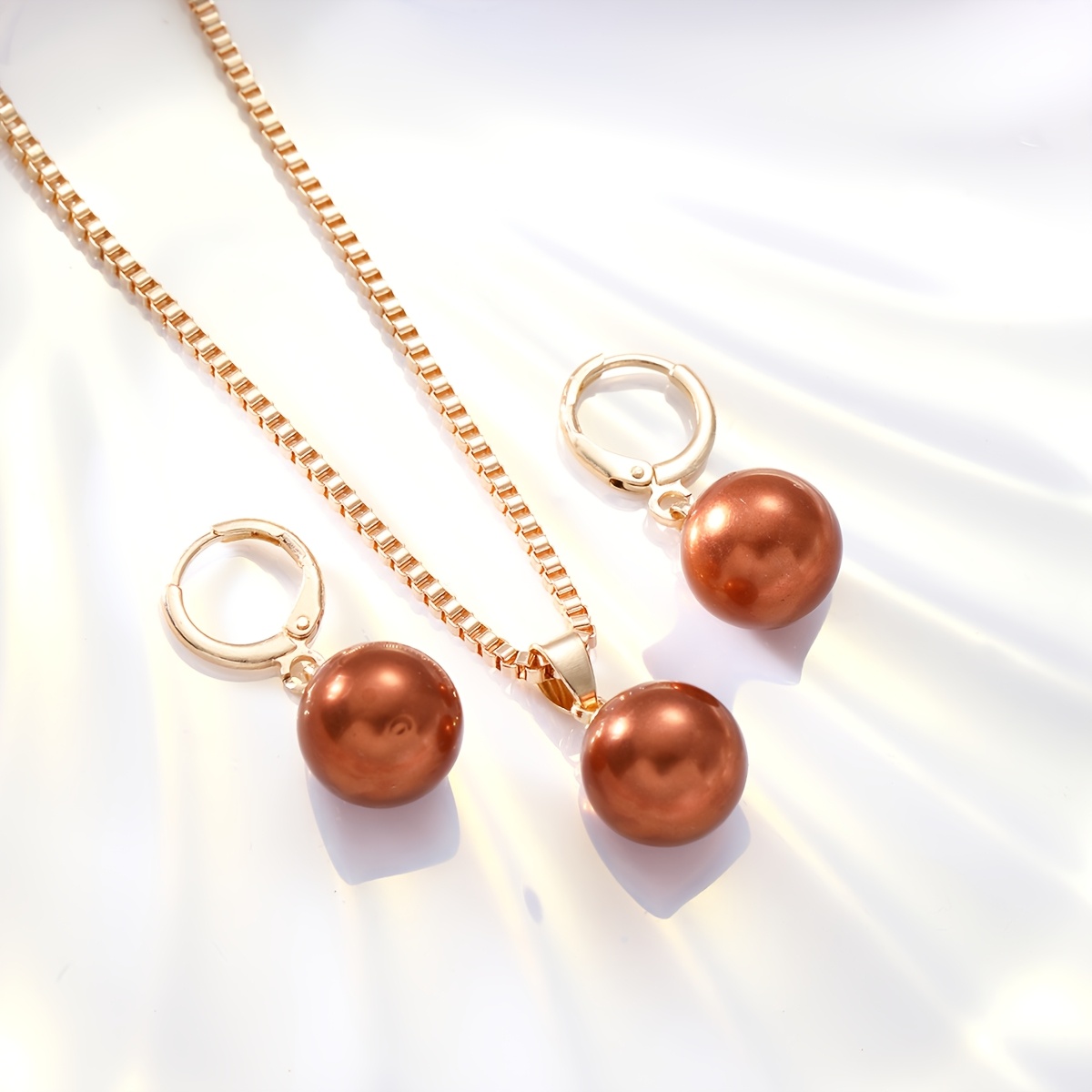 E-shop 1x Halskette + 2x Ohrringe Set, Anhänger Schmuck, Kupfer, , Dating, Urlaub, Party, Valentinstag Geschenk für Freundin oder Mutter