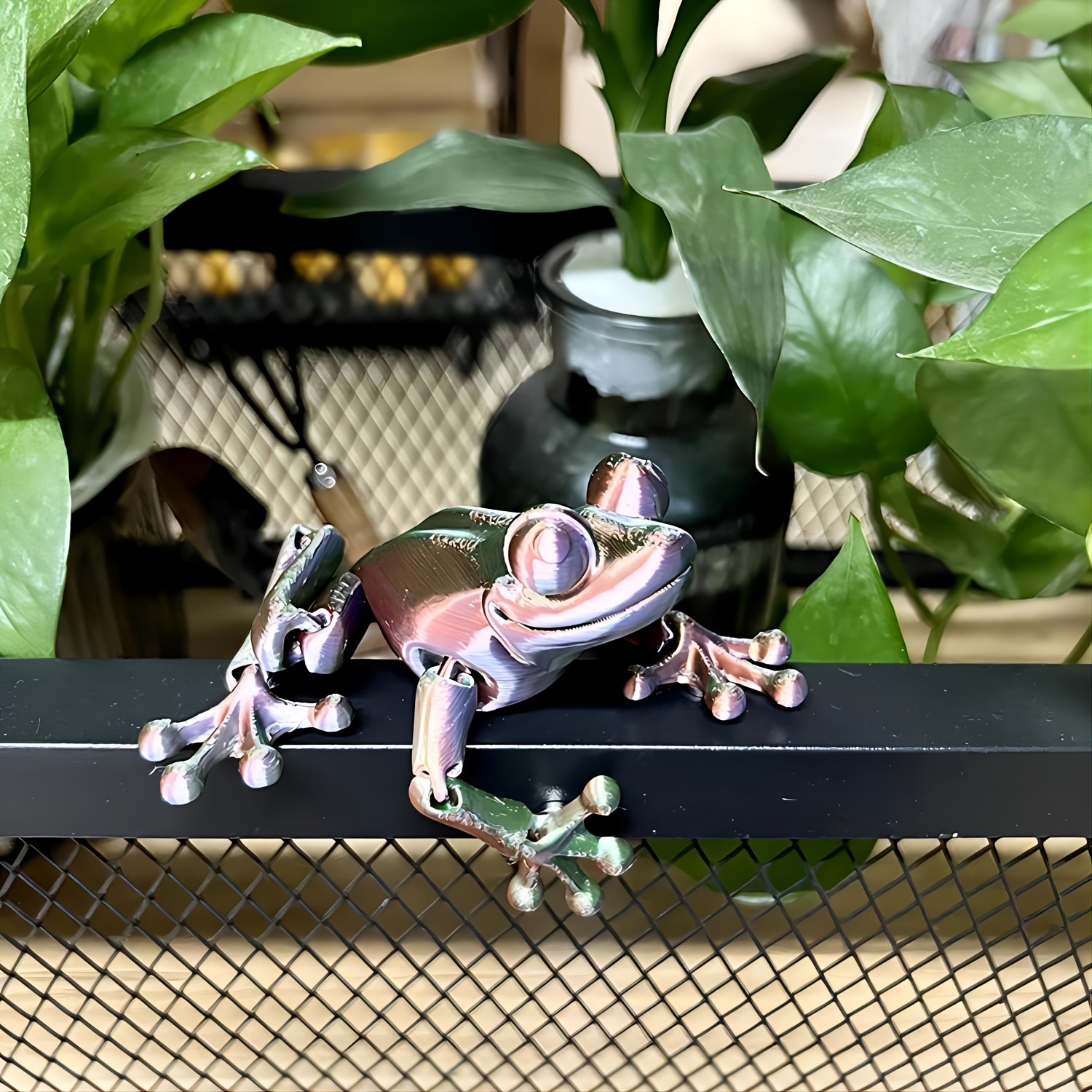 

Art Deco Animal Frog Statues With Posable Joints - 1pc Plastic Tabletop Sculpture Decor For Halloween, Christmas, Easter, Thanksgiving, Valentine's Day - Festive Home Decoration