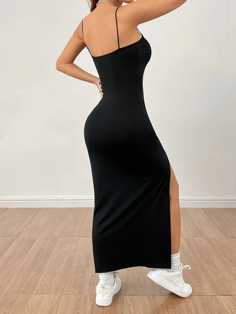 womens sleeveless black maxi dress high slit bodycon - Temu Mauritius womens sleeveless black maxi dress high slit bodycon - Temu Mauritius