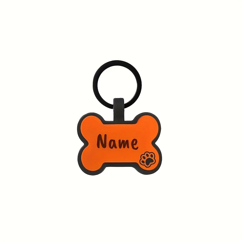 TEMU 1 Personalized Double-sided Custom -shaped Dog Tag With Name And Phone Number, Sliding Bone Id Pendant For Collar, Safe & Stylish Paw Print