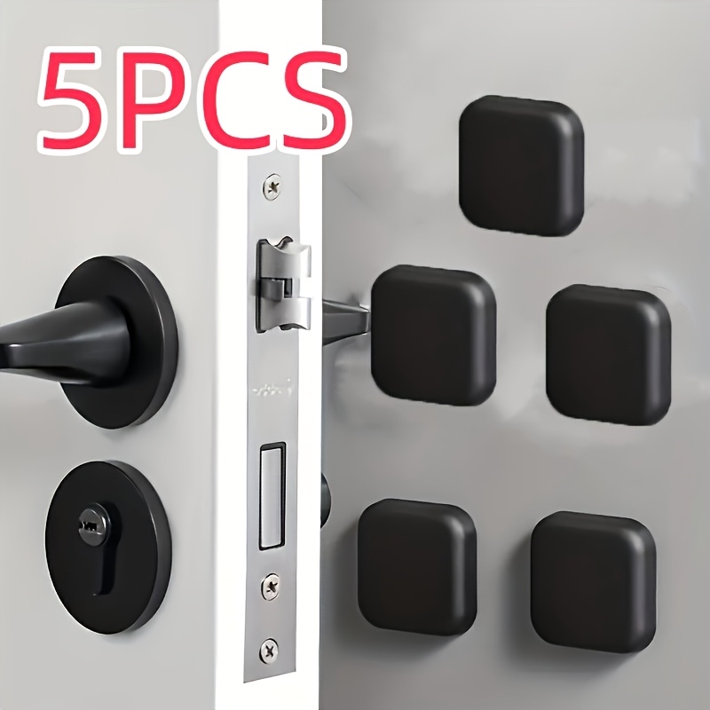 TEMU 5pcs Self-adhesive Soft Bumper , Effective Shock-absorbing Silent Door Handle Protector Pads, Prevents Collision And Friction Damage, -and-stick
