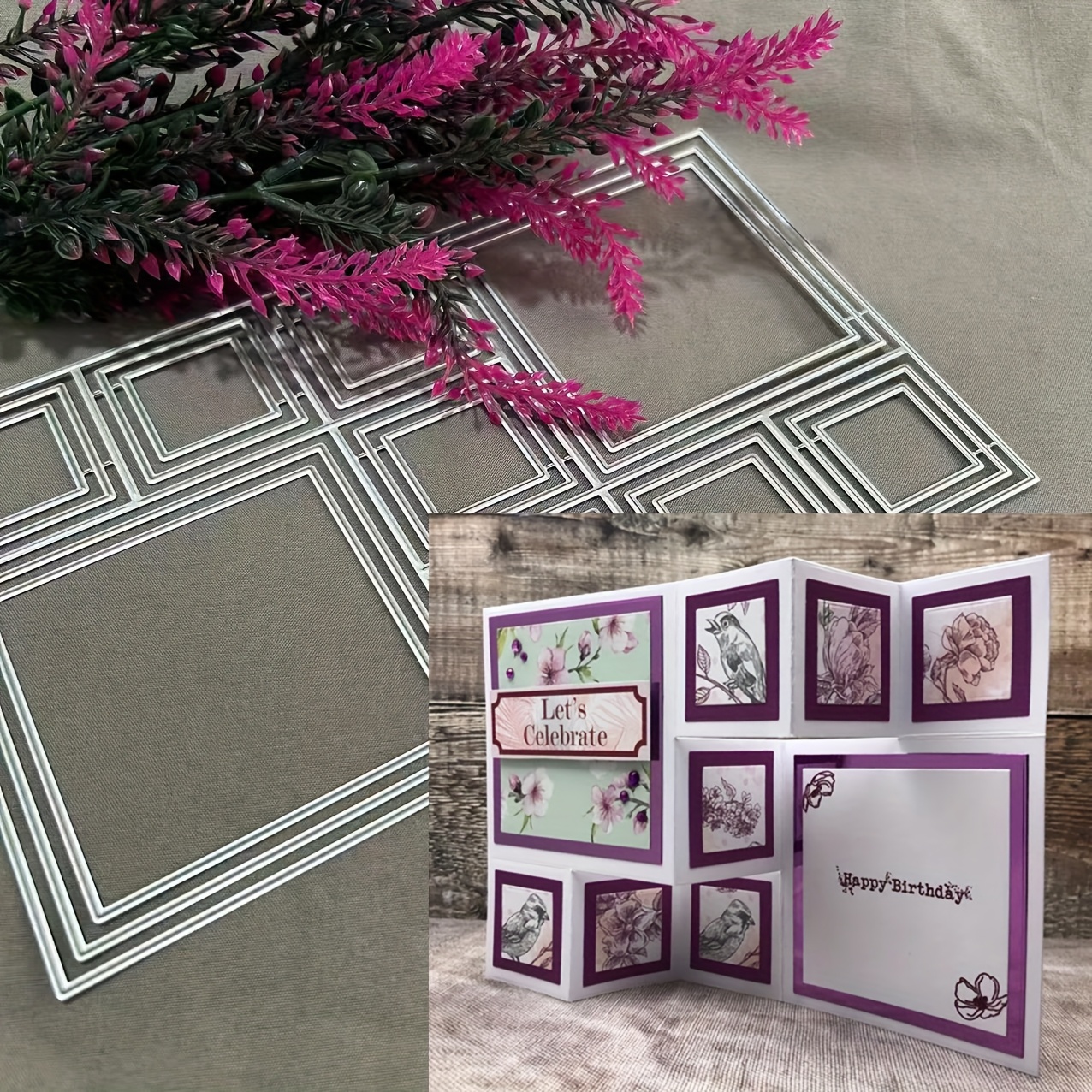 TEMU 1pc Handmade Diy Album Card Making Metal Cutting Die, Diy Template