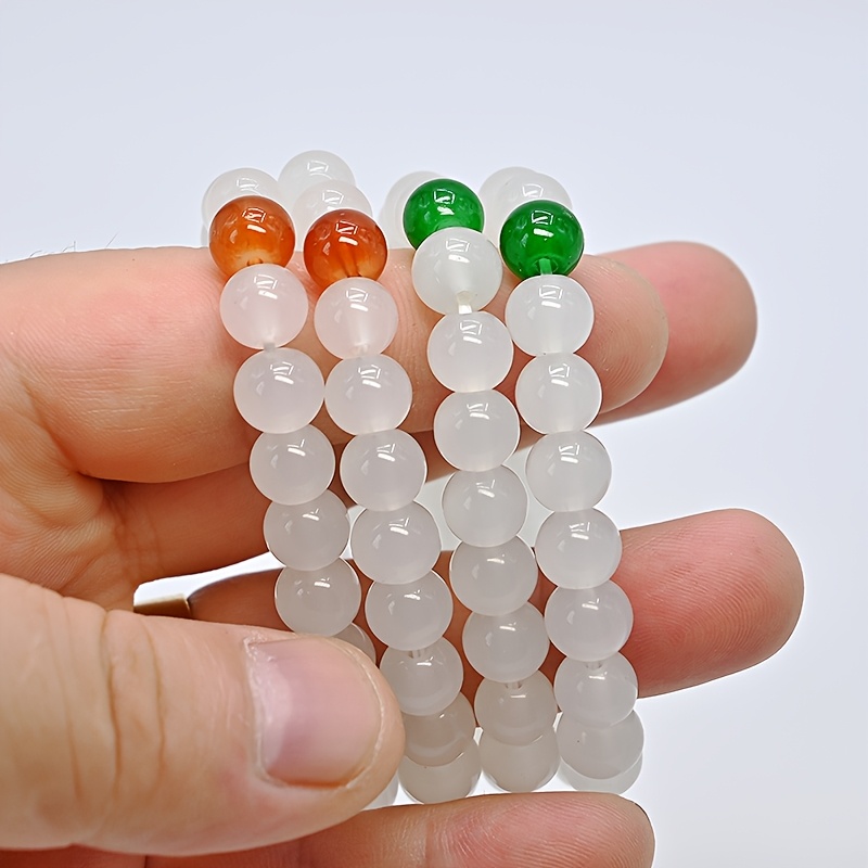 2 Pairs Elegant Women's Transparent Glass Bead Bracelets