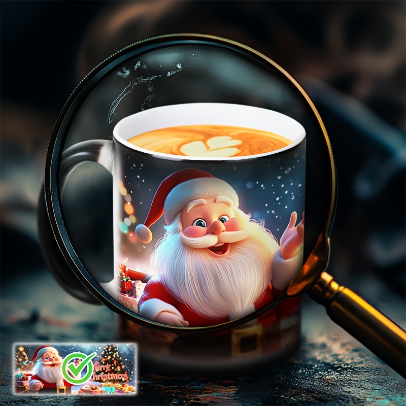 Image of Santa Claus Color Change Cup - Temperature Sensitive Ceramic Coffee Cup With Santa Claus And Christmas , Holiday Gift For Hot/cold Drinks, Holiday Mug, Great Christmas Gift For 11oz