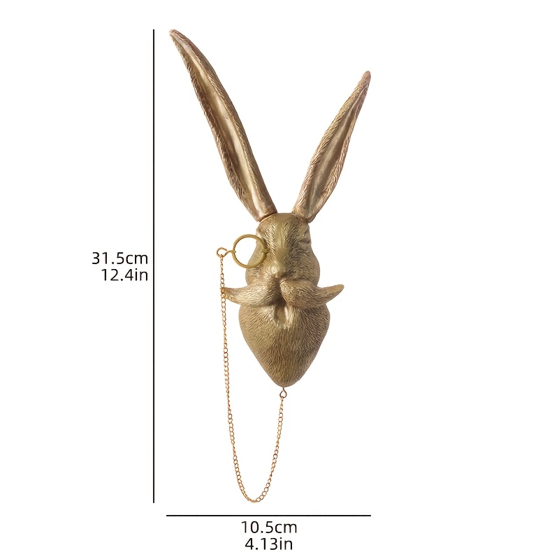 TEMU 5-style Resin Vintage Head Wall Sculptures Suitable For Yard, Porch, Indoor/outdoor - Deer, Wolf, Bear, Mouse, Rabbit Figurines With Glasses &