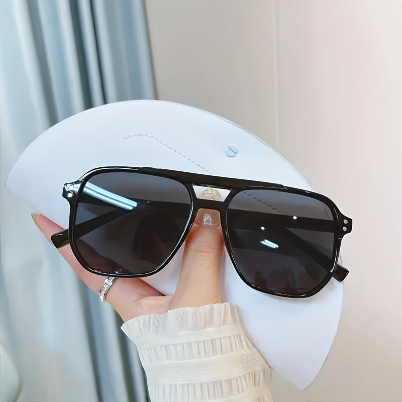 

Double Bridge Fashion Glasses For Women Men Retro Fashion Anti Glare Sun Shades For Driving Beach Travel