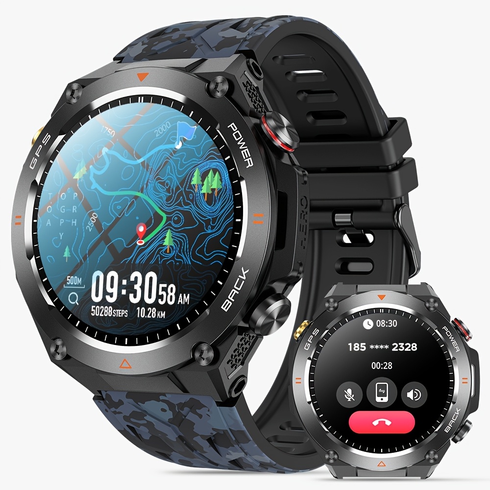 Image of Gps Smartwatch: 2025 New Model, 1.5 'hd Large Screen, Ipx8/1atm Waterproof Smartwatch For Men, Compass, Pressure, 650mah Large Battery, 100+ Sports , Wireless Call/answer, For /, Gift For Men