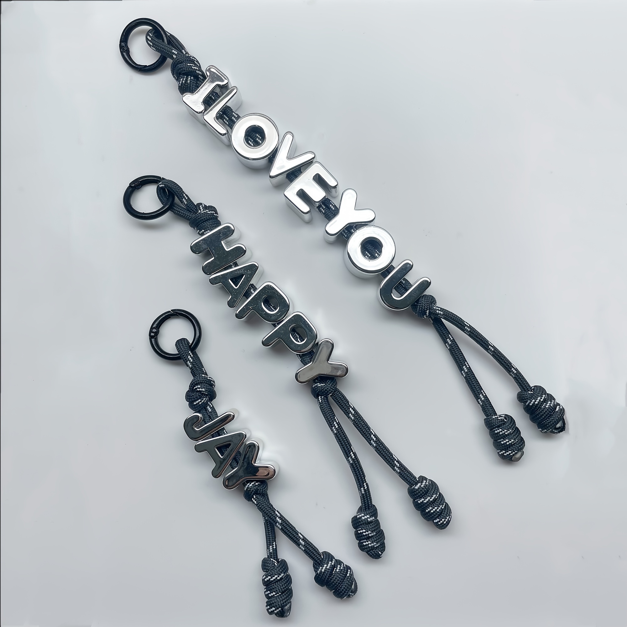 

Customizable Silvery Acrylic Alphabet Keychain, Personalized Couples Keyring, Decorative Bag Charm, Ideal For Valentine's Day Gift, Single Piece With Ring