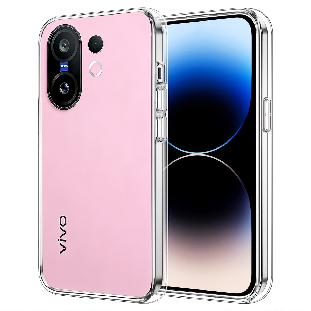 TEMU para Móvil: Compatible con Vivo FE, Transparente Cristal de Hielo, Anticaídas, Cobertura Total, , Minimalista, Nueva de TPU