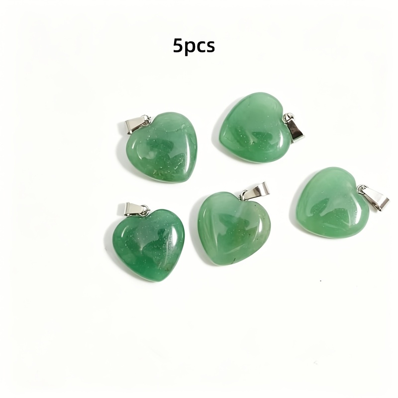 Image of 5/15 Pcs 20*6mm Green Aventurine Heart Pendants