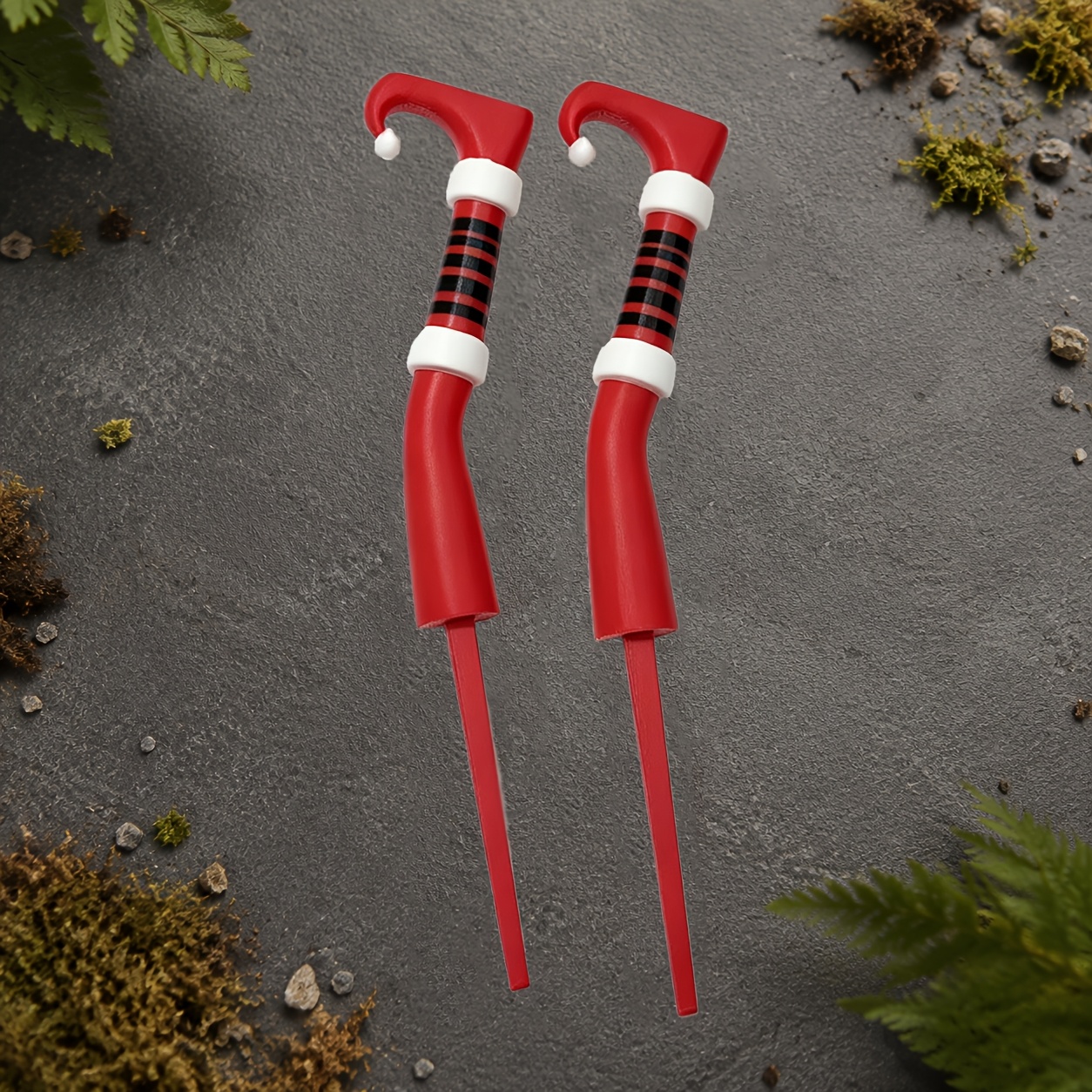 TEMU ã3dã [3d] Christmas Elf Leg Potted Ground Plug 3d Printed Flower Pot Decoration Branch Plug Christmas Courtyard Garden Greenery Scenery Fun