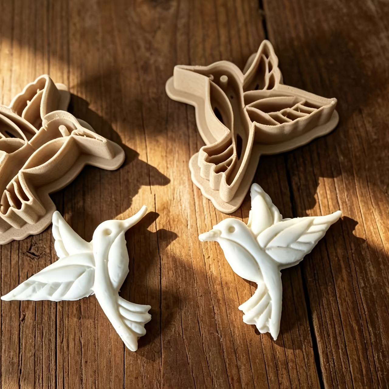 TEMU 2pcs Hummingbird Embossing Molds, For Dly Soft Clay Clay, Printable On Ceramic Cups, Ceramic Plates, Ceramic Pots, , Easy To Professional-grade