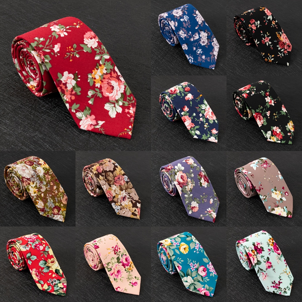 

Men's Luxury Floral Print Soft Faux Wool Tie - 6cm Wide, Handcrafted For Weddings & Special Occasions