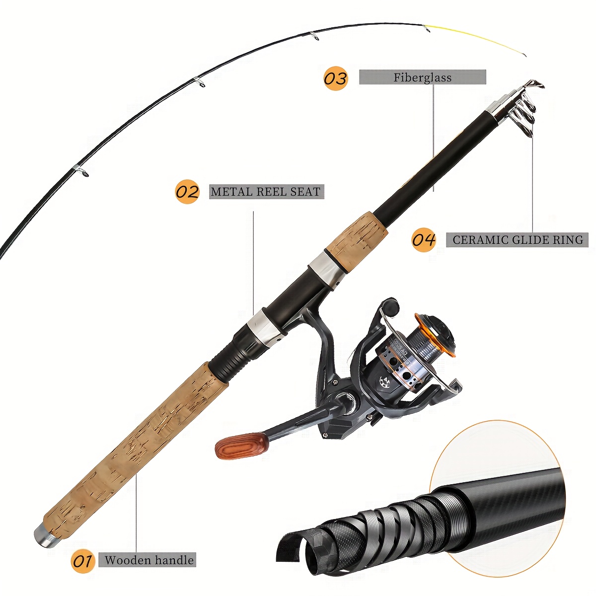 telescopic fishing rod fishing reel set metal Temu Finland