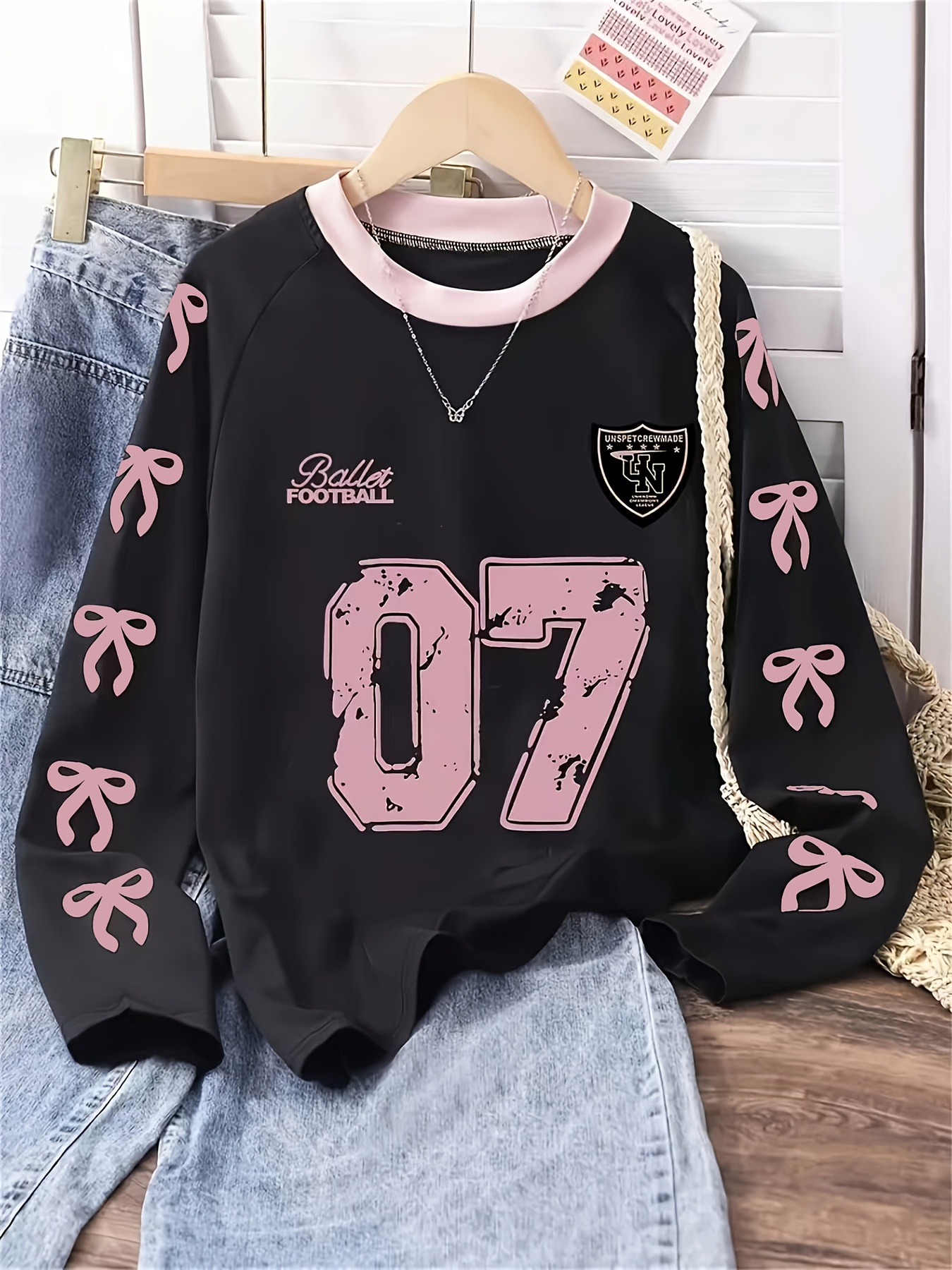 youth girls casual long sleeve t shirt bow number - Temu Germany