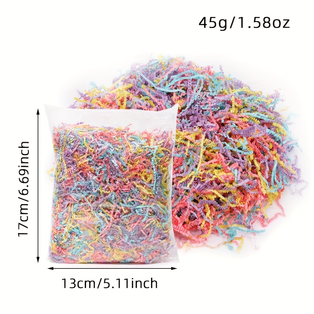 TEMU 1 Confezione di 45g/1.58 oz di Carta da Riempimento Piegata, Confetti Colorati Stracciati, Forniture per Imballaggio, Macaron Quattro Colori Blu
