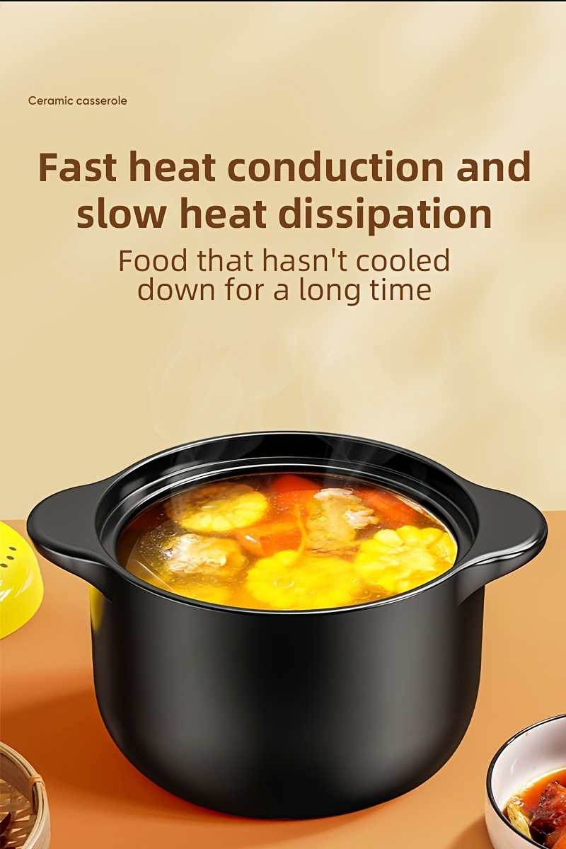 5 litre black ceramic   with yellow lid high temperature   for   soups and pot   multi functional heat resistant non stick   for   and electric cooking non stick family ceramic  s details 2