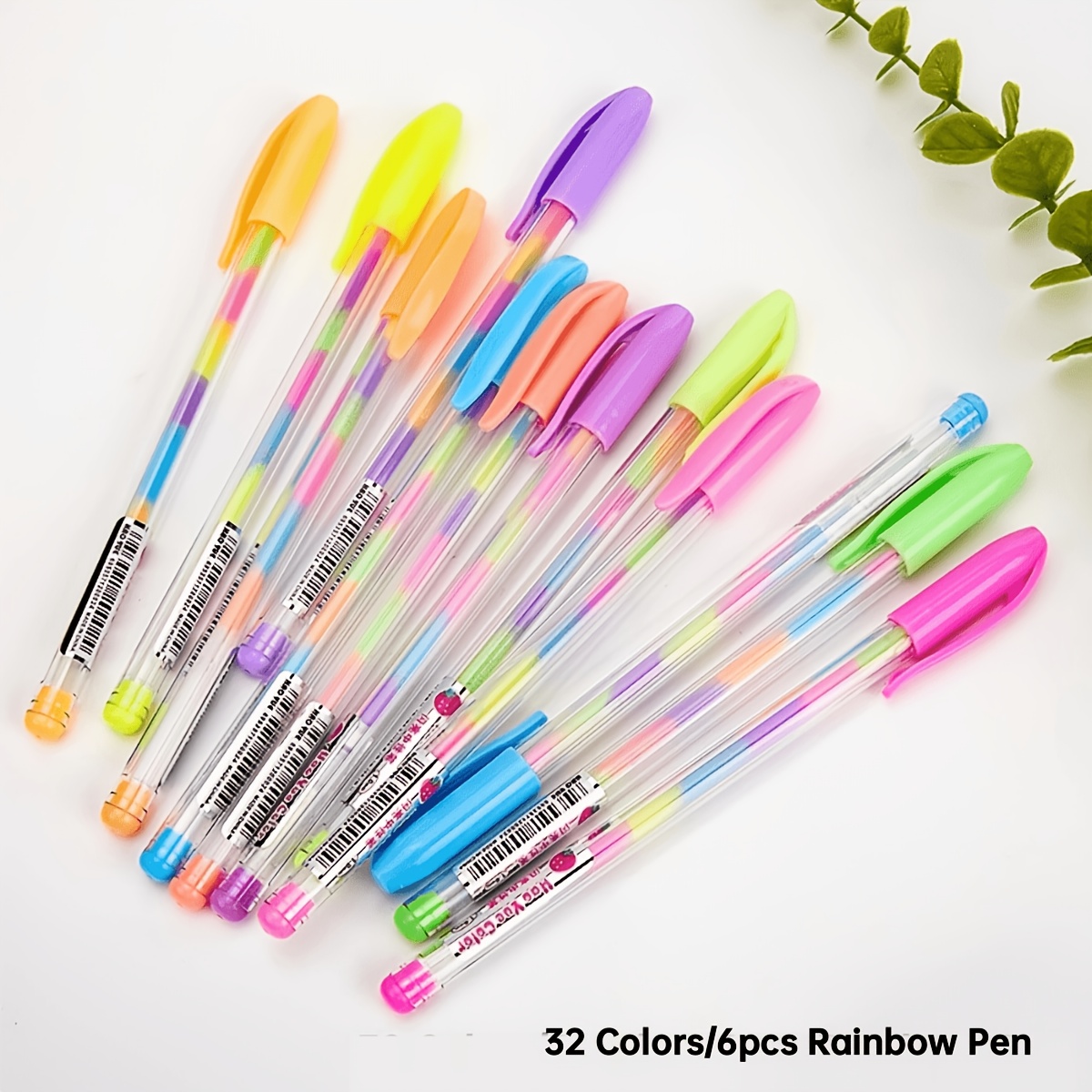 6pcs Neon Gel Neutral Pen Set, 1.2mm Glitter Ink, Vibrant Mixed Colors, Are 32pcs Colors From, Smooth Writing, Suitable For Diaries, Greeting Cards, Diy Crafts, Scrapbooks, Painting