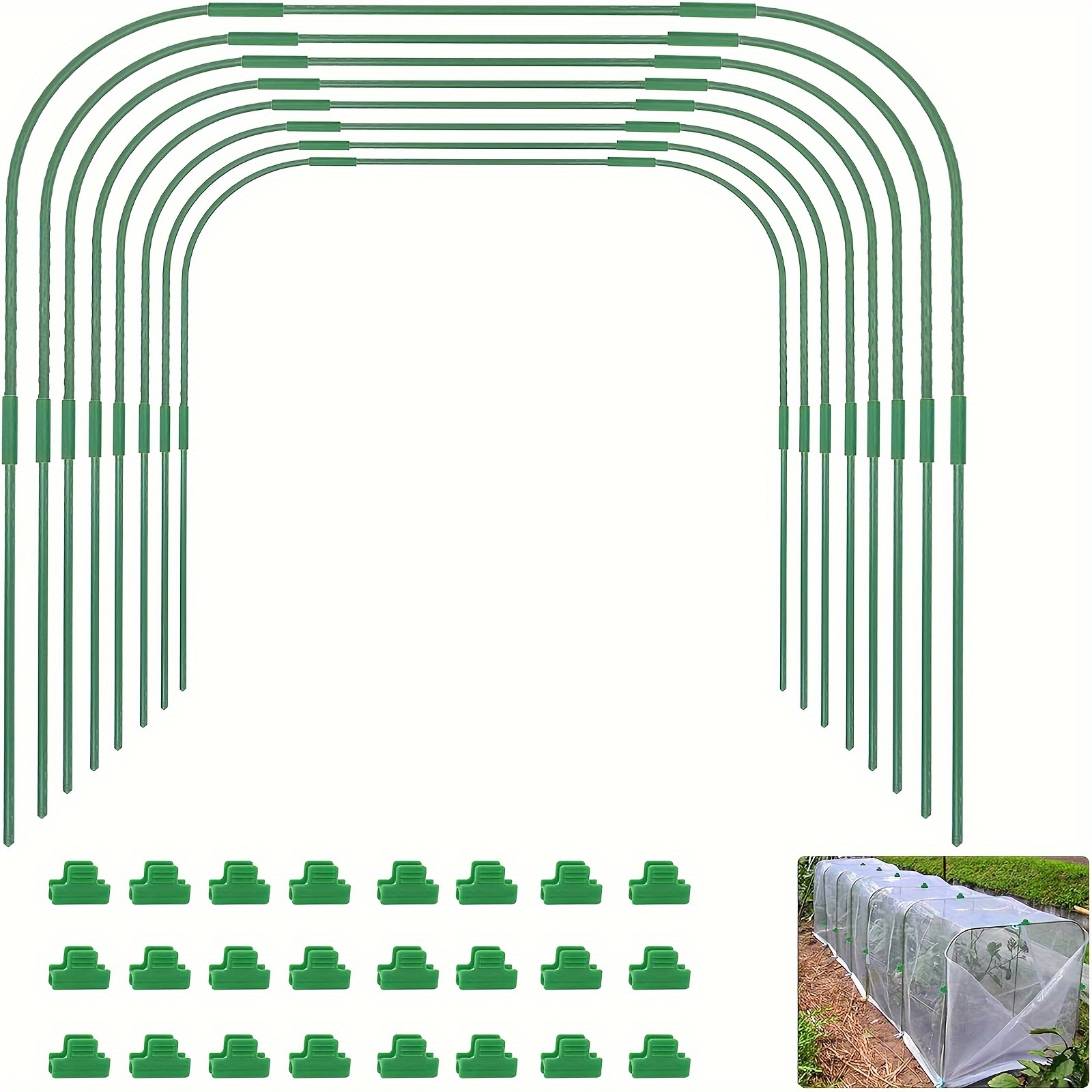 60pcs 6set greenhouse hoops grow   long garden hoops   fiberglass garden hoops frame for garden netting raised bed plant shade cloth row cover diy plant support garden stakes