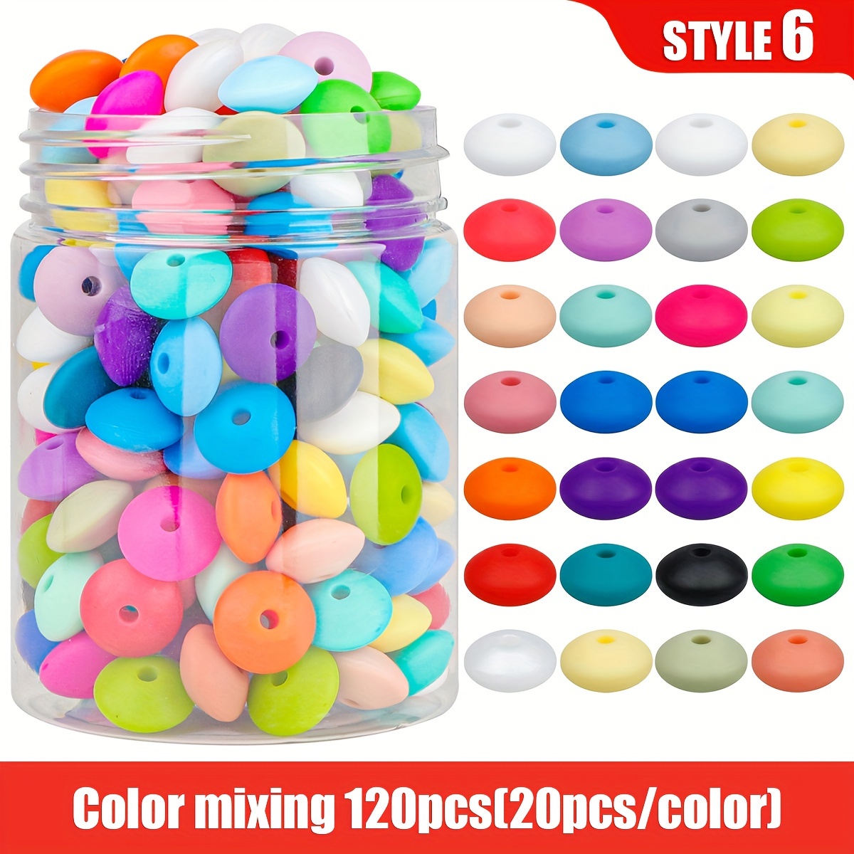 TEMU 120pcs/180pcs 12mm Colorful Silicone Beads Set For Diy Jewelry, Keychains, Phone Chains, Pen Decorations, Necklaces, Bracelets, Craft Supplies