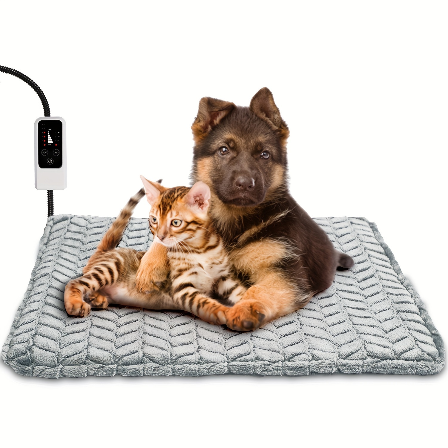 

Pet Heating Pad, Adjustable Temperature Heating Pad With Timer, Dog Bed With Chew Resistant Cord, -off Indoor Pet Mat For Dogs And Cats