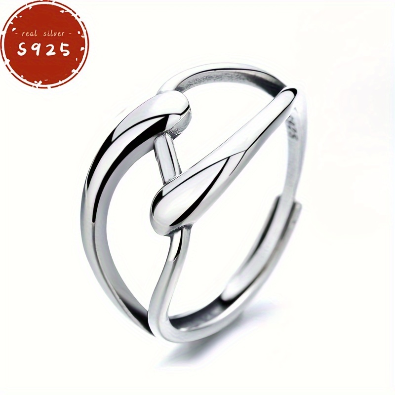 

S925 Silver Simple Ring, Cool Index Finger Ring, For Men
