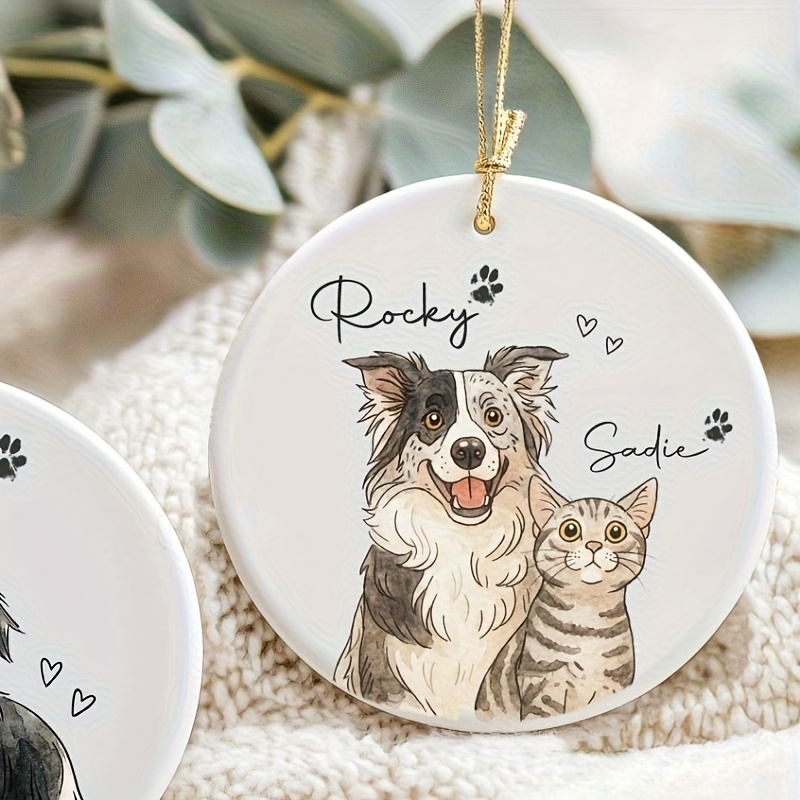 E-shop Personalisiertes Aquarell-Haustierfoto-Ornament – Individuelles Erinnerungsstück (## (##)