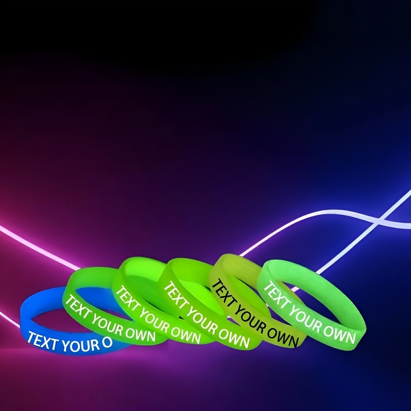 200pcs Luminous Silicone Wristbands with Personalized Engraving