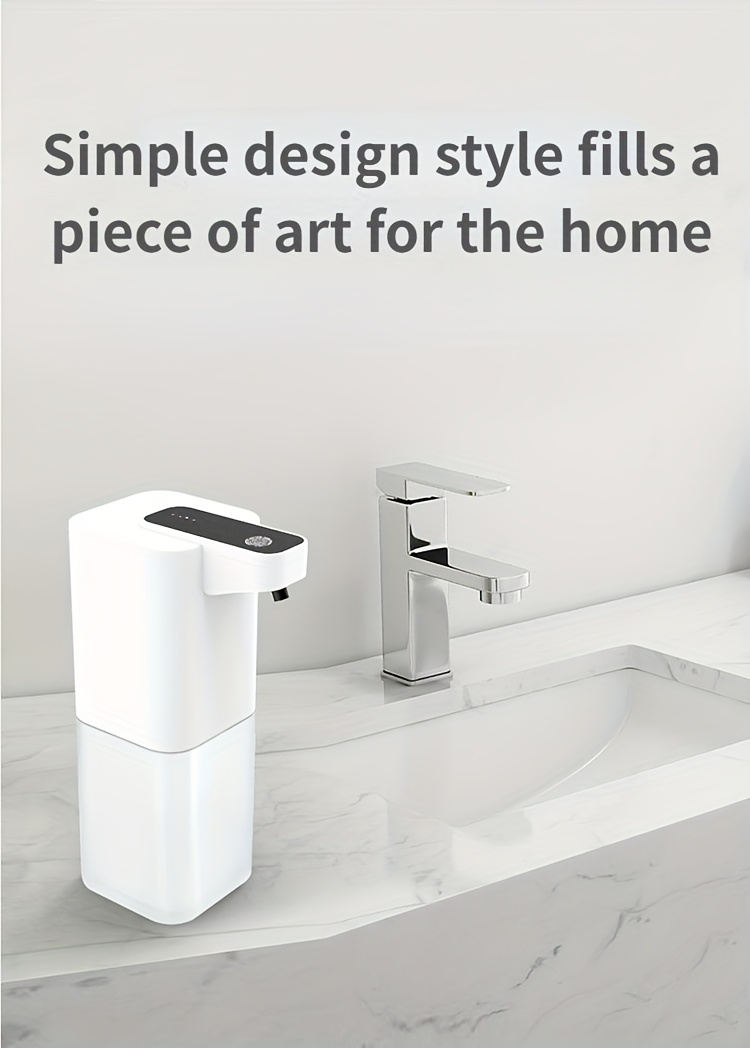 automatic soap dispenser 4 adjustable output levels 3 spray   400ml capacity   usb c rechargeable lithium battery 500mah freestanding plastic material with reusable design for easy and   details 4
