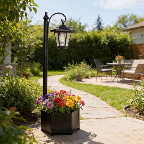 1 stück solar-hexagon-hängelampe mit blumentopf für außengärten, terrassen wege. ideal für frühlingslandschaften, hochzeiten feste. keine nötig, mit lichtsensor. ip44