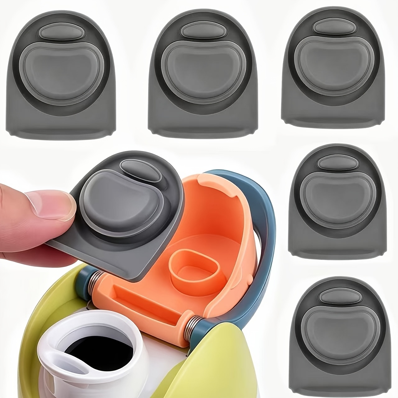 TEMU 6 joints de remplacement gris en silicone pour couvercle de tasse, joints de tasse anti-fuite pour , pièces de tasse à boire