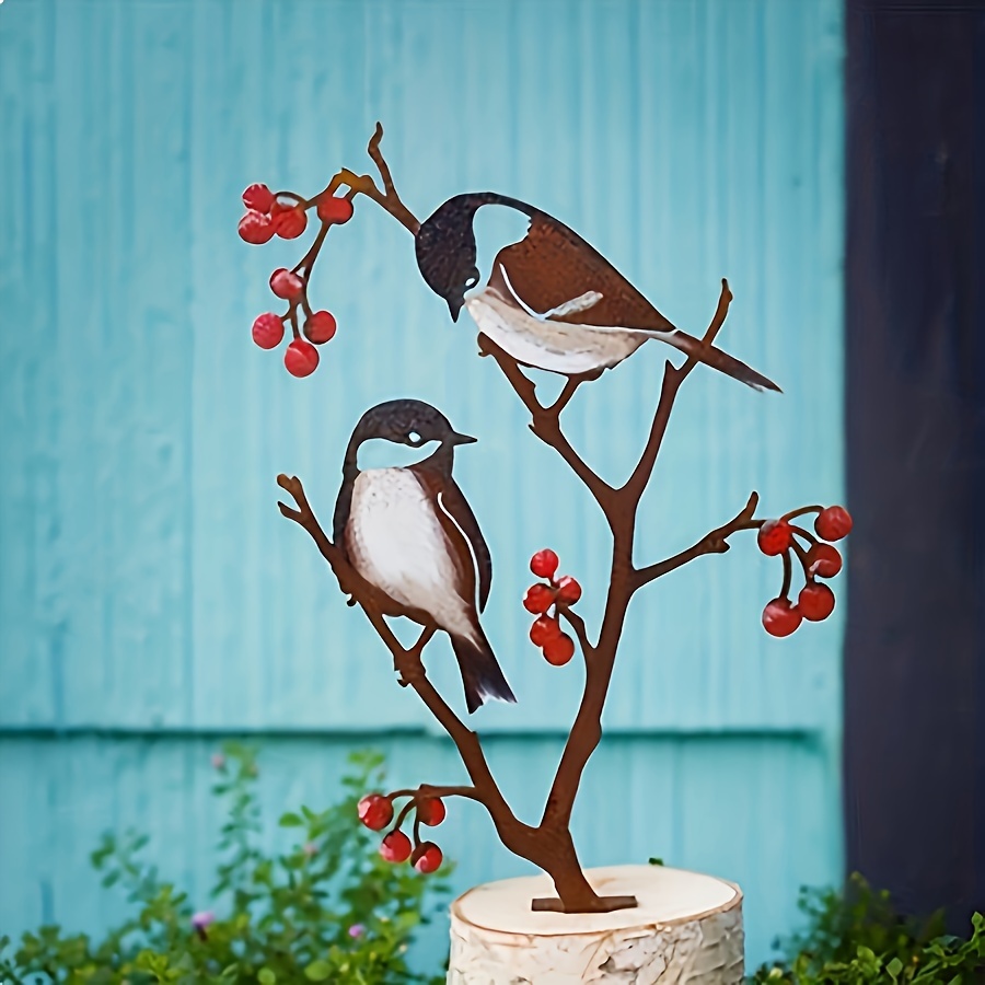 

1pc Metal Bird Ornament Magpie Silhouette Garden Art Home Garden Garden Decoration