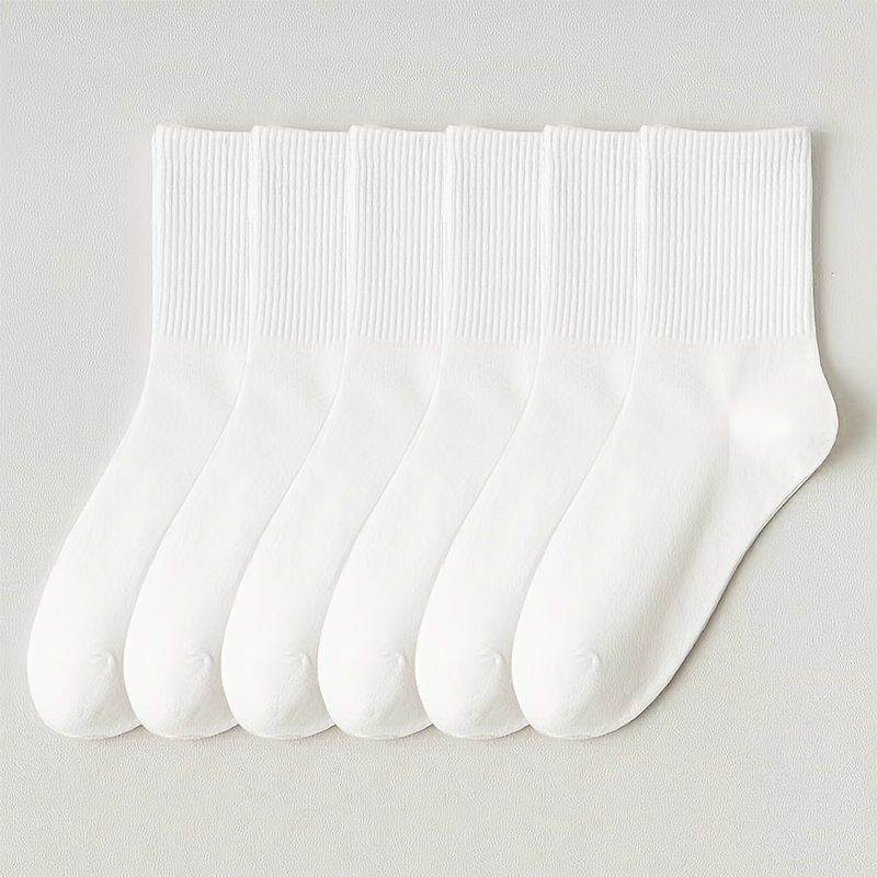 TEMU 6 Unisex Crew Socks, & All-match Mid Socks, Women's Stockings & Hosiery For Fall