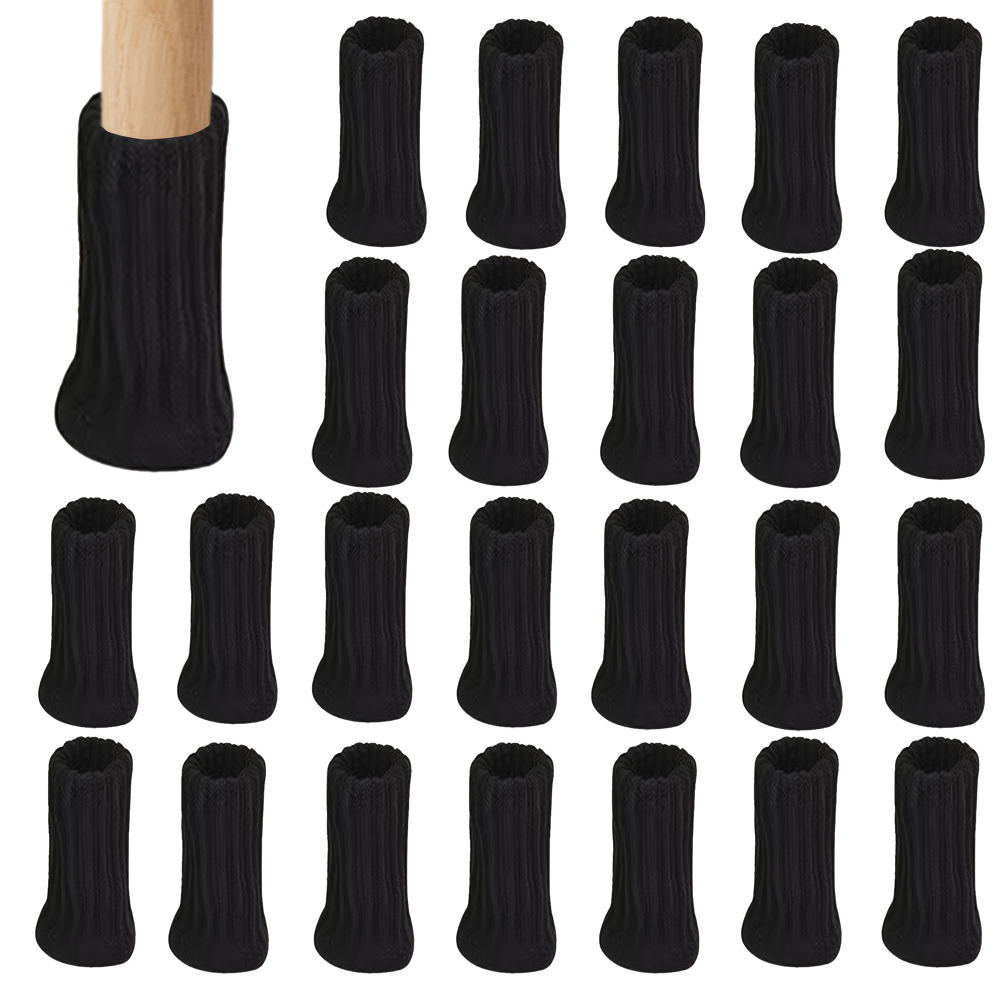 

24pcs Chair Leg Socks Protectors - High Elastic Knit, Scratch-free Floor Protection For Hardwood Floors - Furniture Savers, , Fits Chair Sizes