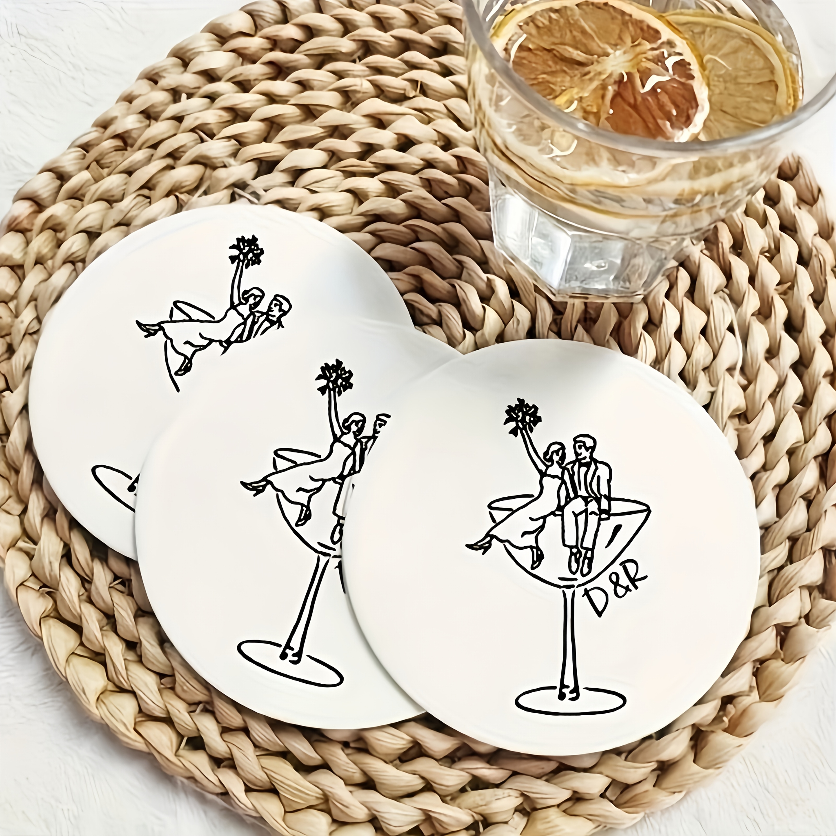 Custom Coasters for Weddings and Engagement Parties