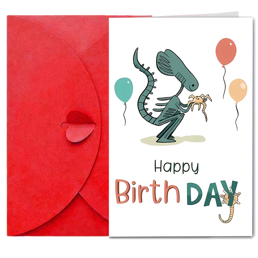 

-themed Birthday Card With Envelope - Movie Fans, Horror Lovers & Office Use