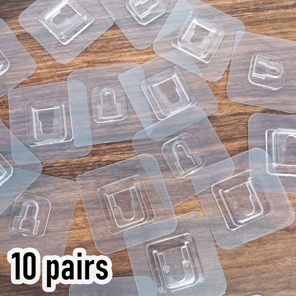 Plástico Ganchos Adhesivos Transparentes 10 De Ganchos Adhesivos