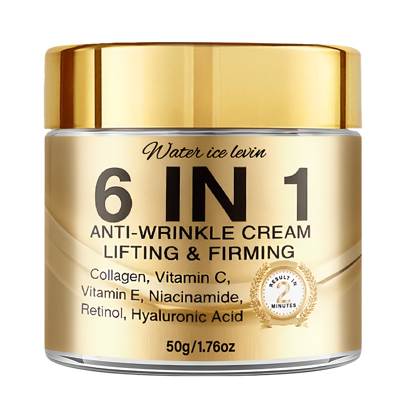 Image of Water Ice 6-in-1 Lifting And Firming Cream, Collagen, Vitamin C, E, Niacinamide, Retinol & Hyaluronic Acid, Formulated For Face, Fast-absorbing, Suitable For Types, For Daily Skincare