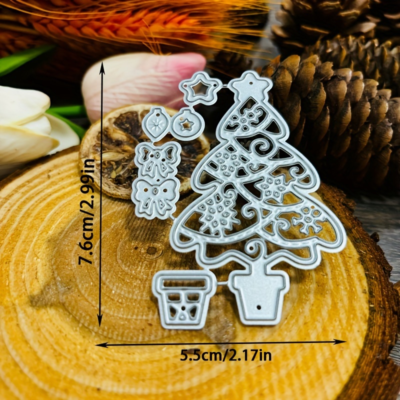 TEMU 1pc Christmas Tree Handmade Decoration Diy Craft Metal Cutting Die Scrapbooking Embossing Paper Cardstock Album Craft Templates Stencil Die