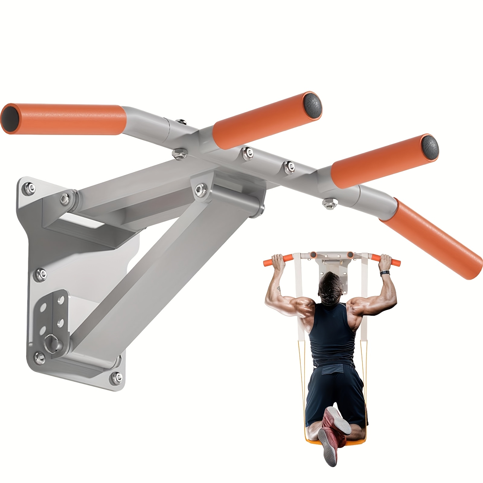 Wall-mounted Pull-up Bar: Adjustable, Multi-functional, Foldable Pull-up Bar For Home Gym