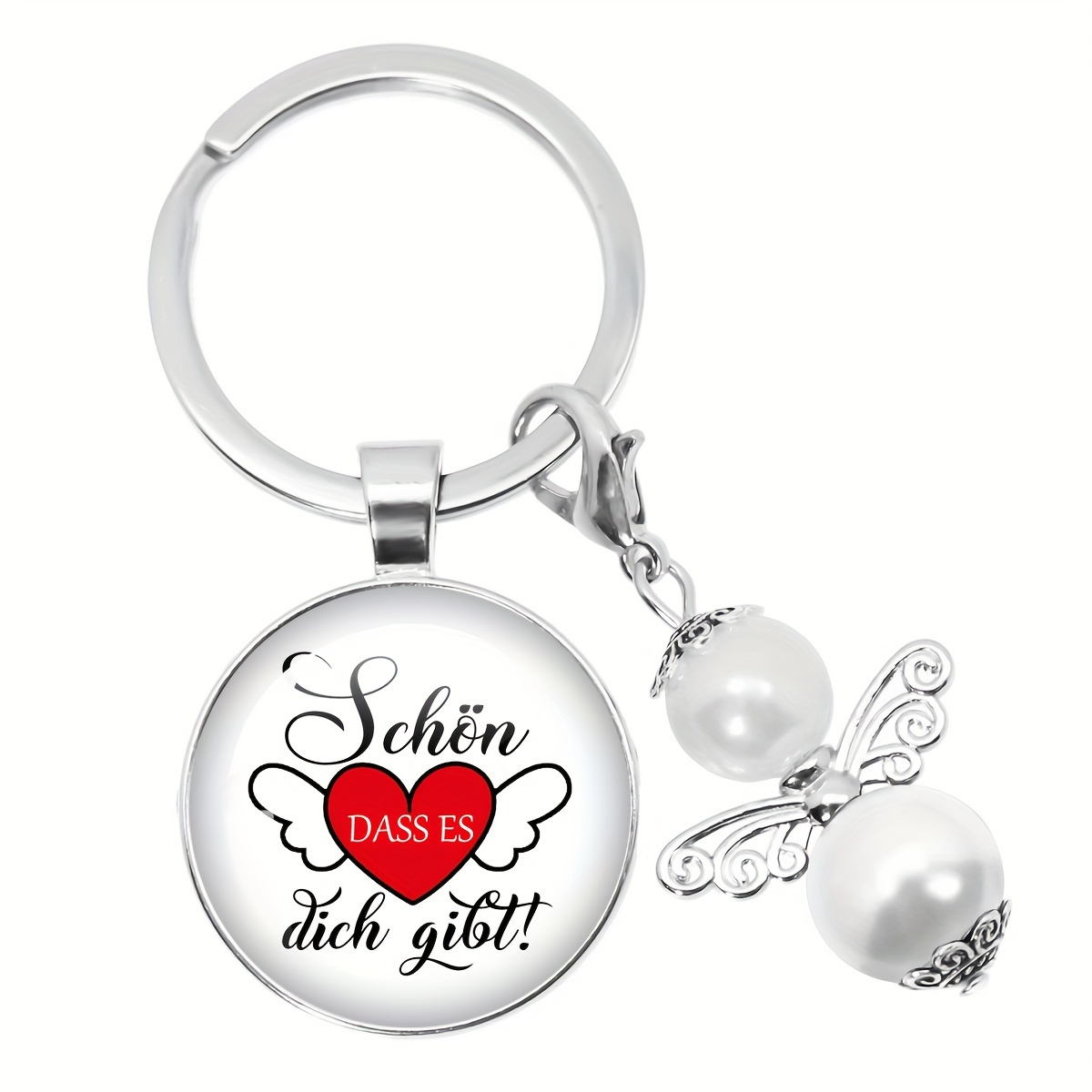 1 Stücke Schutzengel Anhänger, Schön, Dass Es Dich Gibt, Schlüsselanhänger Anhänger Für Abschiedsgeschenk Glücksbringer Gastgeschenke Taufe Hochzeit Konfirmation