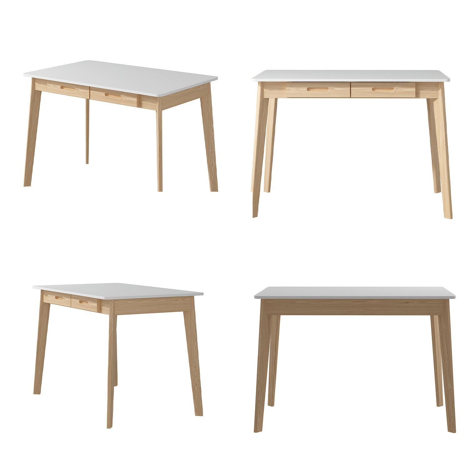 Modern Office Desk Computer Desk Writing Wood Desk Study Work Desk, With 2 Drawer, Suitable For Study Or Office, Equipped With Two Drawers And Four Legs, Easy To Assemble, Minimalist Design