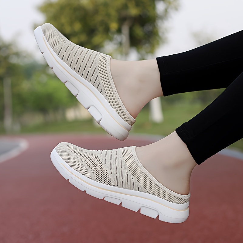 Backless Tennis Shoes HUIQINGLI Men's Backless Sneakers, Men Slip