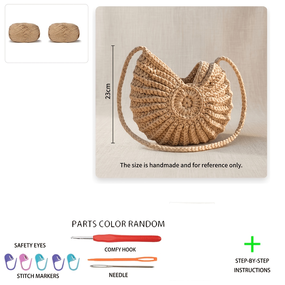 TEMU 1 Set, Seashell Crochet Crossbody Bag Kit, Adult Crochet Diy(not A Finished Product, Requires Handcrafting)- Crochet Amigurumi Kit- Crochet Kit