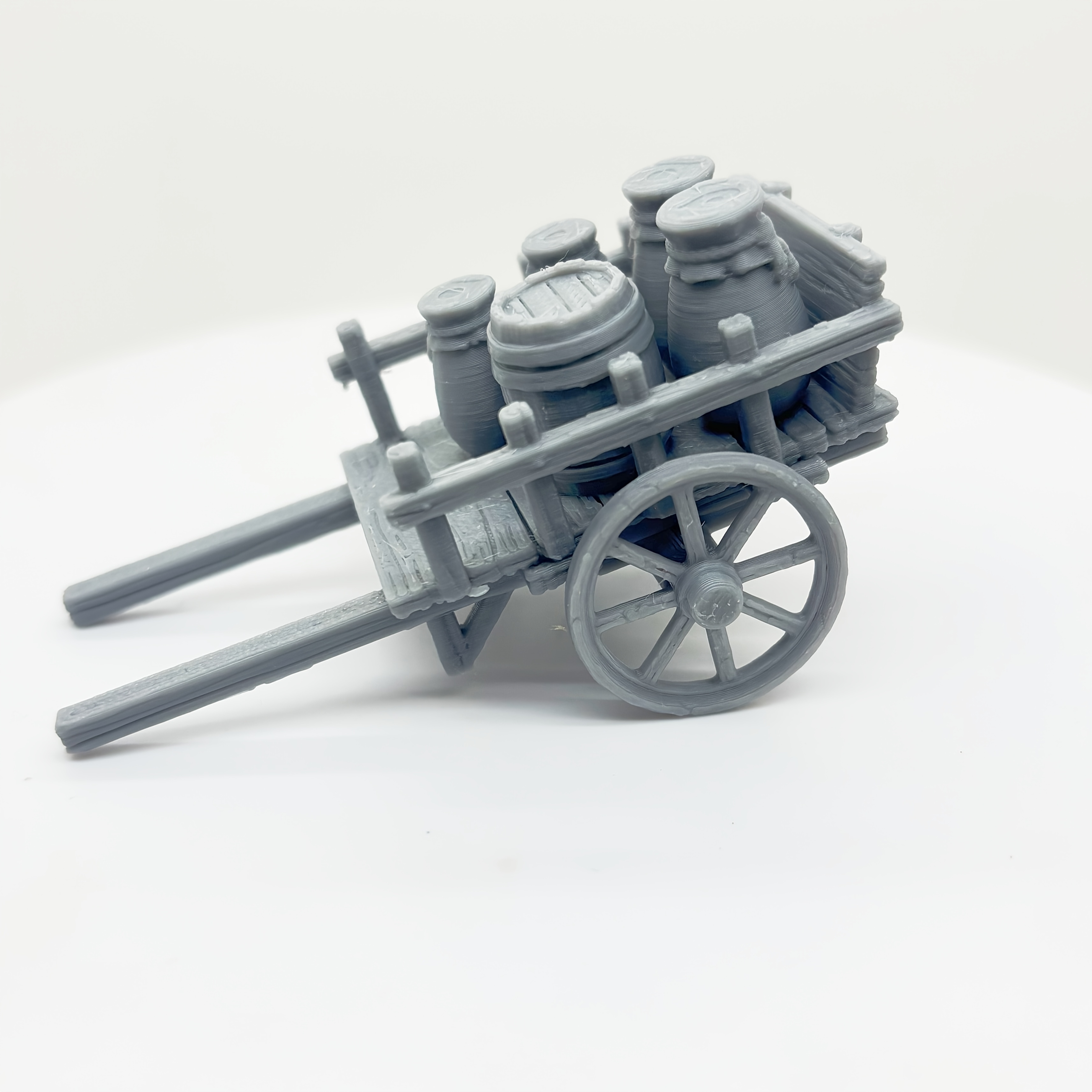 

3d Printed Miniature Statue Chess Pieces - Dual-wheel Carriage & Trailer Design, Rpg Board Game Accessories, Abs Resin, Gray, Miniature Figurines, Item Pieces