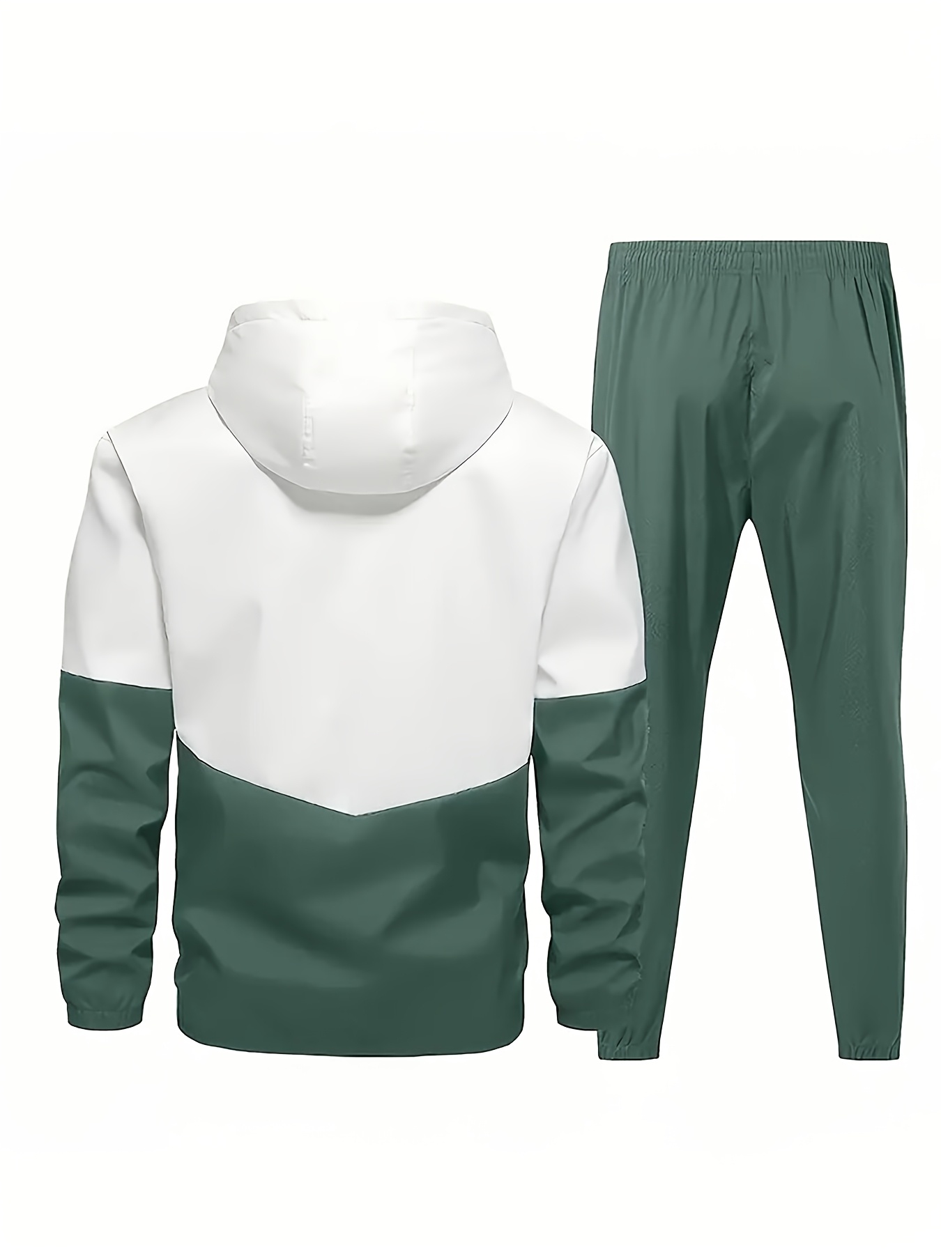 2pcs Set of New Spring And Autumn Sports Fashion Suits for Men, Hooded Jackets, Jackets, Simple Casual Pants with Cuffs